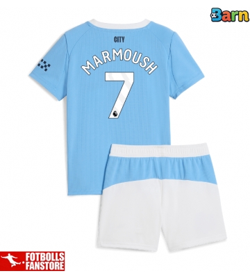 Manchester City Omar Marmoush #7 Hemmatröja Barn 2025-26 Kortärmad (+ Korta byxor)